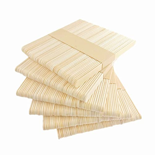 ZHIYE 300pcs Wooden Craft Sticks, Natural Lollipop/Ice Cream Sticks, Smooth Edges for Arts & Handwork, 114 X 10 X 2mm