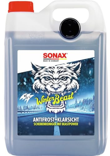 SONAX WinterBeast AntiFrost+KlarSicht -18 °C (5 Liter) schneller, schlierenfreier und effektiver Scheibenreiniger für den Winter | Art-Nr. 01355050