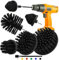 Drill Brush Attachment Set, 5pcs 1/4in Power Scrubber With 1pcs Extend Long Attachment for Cleaning Showers, Tubs, Bathroom, Tile, Grout, Carpet (5 Brushes Black)