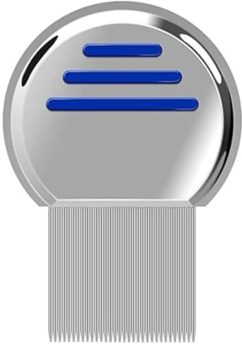 Lice Removal Comb Reusable Metal Nit Comb Spiral Grooves for Long Thick Hair, For Kids, Adults, Pets, Head Lice Treatment, Dandruff Removal & Removes Louse Nits