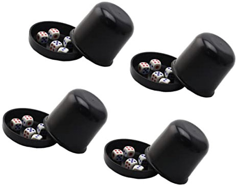 WESIEVYA 4ensembles Lot de Gobelets à Dés Épaissis Résistants avec Couvercle Transparent Anti-triche Jeu De Dés Ktv Amusant Coupes Durables Et Sécurisées pour Bar Et Loisirs