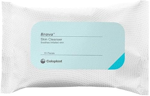 Brava 12080 Salviette Detergenti per Stomia 15 pezzi | Prodotto per la Cura della Pelle con Provitamina B5 | Salute e Cura della Persona