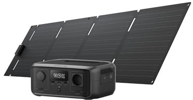 Générateur solaire portable EF EcoFlow RIVER 3 avec panneau solaire 60 W, 245 Wh de capacité, 600 W puissance de sortie, technologie GaN, temps de transfert de < 20ms, station électrique pour camping