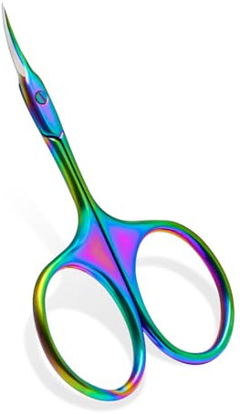 CGBE Forbicine per Cuticole, Forbici per Cuticole Professionale Punta Curva Sottile in Acciaio Inossidabile, Extra Affilate Taglia Cuticole per Rimuovere Pelle Morta e Cuticole, Multicolore