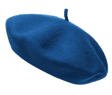 Wool Beret Hat - Unisex Soft Warm Vintage Artist Hat, Classic Color, Royal Blue