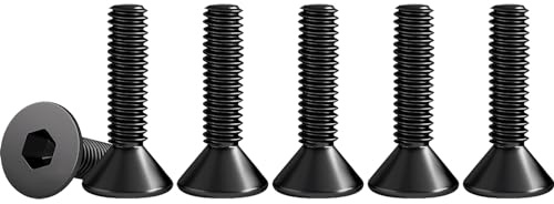 Drenky 50 Pièces Vis à Tête Fraisée M3 X 16mm M3 Acier Inoxydable A2 V2A Filetage Complet Norme DIN 7991 / ISO 10642 Vise Hexagonales, Noir