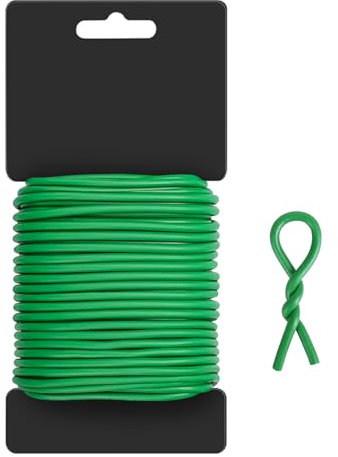 dabinzhijia 30M Fil de Jardin Vert Souple 3,5mm pour Attache et Soutien des Plantes, Tomates, Plantes Grimpantes, Vignes et Fleurs, Facile à Couper, Ne Endommage Pas Les Tiges (Style 1)
