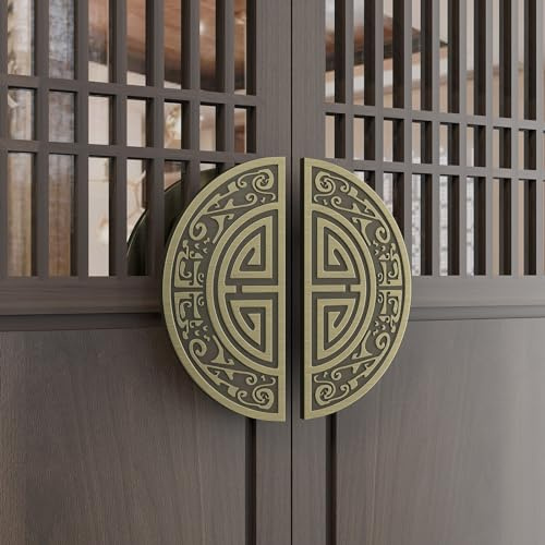 Maniglia per Porta d'ingresso a Spinta e a tiro, Maniglia per Porta Interna ed Esterna, Maniglie per Porta bifacciale per Porta Singola, per Porta in Vetro/Legno (Colore: Verde, Dimensioni: