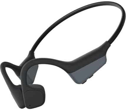 Caijin Cuffie Conduzione Ossea, Bluetooth 5.3, Auricolari Sportivi Bluetooth Open-ear, IPX5 Impermeabili, Autonomia 10 Ore, Qualità Audio HD, Open-ear Cuffie Per Corsa Ciclismo Guida Fitness (Nero)