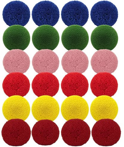 Vistnale Dodgeball Balls | Paquete de 24 Bolas de Hilo, Bolas de Suaves y esponjosas de 10 cm para niños y Adultos, área de Juegos Segura para Juegos en Interiores Exteriores, Balonmano, al Azar