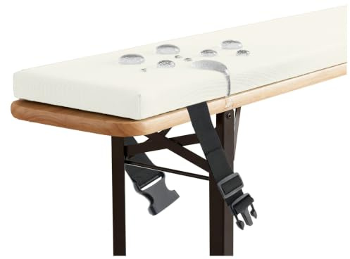 Miecoae Cuscino per Sedia a Dondolo Antiscivolo, Cuscino Dondolo Sospeso Impermeabile 80% da Giardino, Cuscino per Panca Esterno Interno, Spesso 5cm, per Patio Panchina(Beige,210x45 cm 83x18 in)