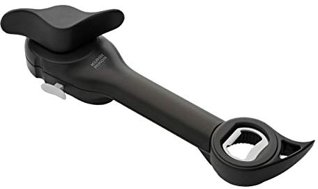 Kuhn Rikon Auto Safety Master Opener for Cans, Bottles and Jars, 9 x 2.75 inches, Black