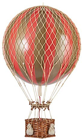 Authentic Models Ballon à air chaud Royal Aero Doré Rouge doré Noir D 56 cm Hauteur 32 cm