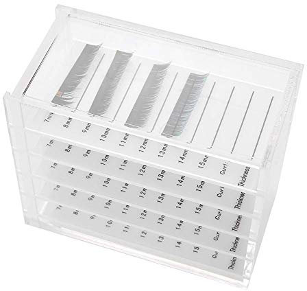 Boîte de rangement pour cils, 5 couches de plastique pour boîte de rangement pour cils Organisateur de maquillage Greffer des cils Colle Porte-palette