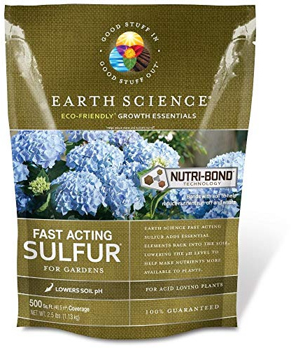 Earth Science Fast Acting Sulfur Granules – 2.5lb – Soil pH Reducer, Lowers pH Instantly, Reduces Nutrient Runoff, Improves Growth & Color for Acid-Loving Plants, Long-Lasting Lawn Care Supplement