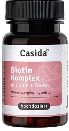 Casida® Biotin Komplex hochdosiert 10.000 mcg Biotin + Selen + Zink für Haarwuchs, Haut & Nägel - 180 Tabletten vegan, ohne Zusatzstoffe