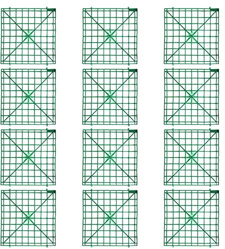Artificial Flower Grating Board, DIY Flower Wall Frame, Flower Wall Arch Background, Artificial Flower Plant Base, 12 Piece Flower Arrangement Grid Set,10x10 Inches.