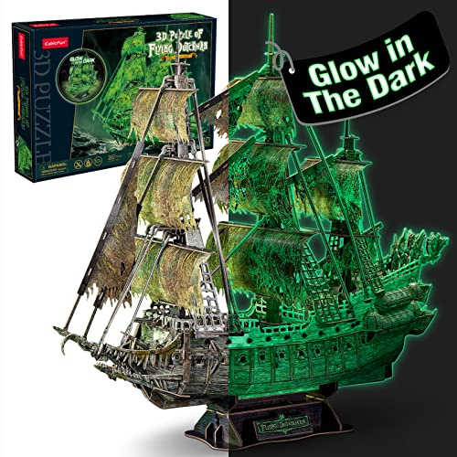 CubicFun Puzzle 3D Hollandais Volant Phosphorescent-Maquette Bateau Fantôme