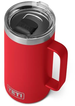 YETI Rambler 24 oz Mug, Vacuum Insulated, Stainless Steel with MagSlider Lid, Rescue Red