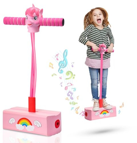 faentwc Enhörning Spel Flicka 4 5 6 7 8 År, Pogo Stick Gåvor Flicka 3-12 År Leksaker För Flickor 3-12 År Julklappar Barn Spel För Barn 3-12 År Spel