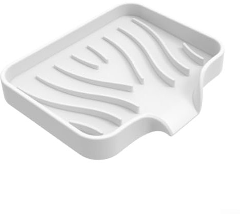 Smart Design Silicone Soap Holder that Doubles as a Storage Solution for Various Items (White)
