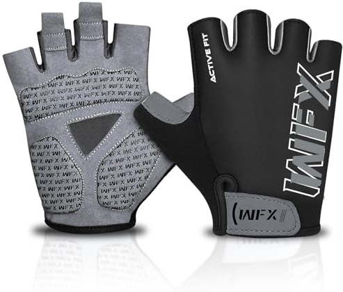 WFX Gants de fitness avec support de poignet, respirant, antidérapant, paume rembourrée en silicone, protection extra adhérente, gants d'haltérophilie pour homme et femme, musculation, exercice