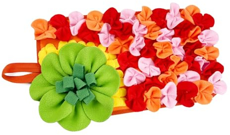 Tapis de recherche de nourriture pour rongeurs Lapins Jouet floral stimulant Favorise un comportement naturel et une mastication sûre. Tapis d'activité de recherche de nourriture pour lapins En tissu