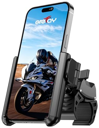 Grefay Soporte Móvil Bicicleta, Soporte Movil Moto [1S Liberación Rápida] Universal Soporte Móvil Moto Rotación de 360 Grados para Smartphone de 4,5 a 7,0 Pulgadas
