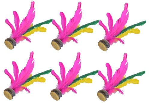 FELTECHELECTR Juego de 6 Deportivos de Bádminton Tradicionales de Colores Variados para Ejercitar los Pies Resistentes y Aptos para Juegos al Aire Libre Color Aleatorio Color Aleatorio