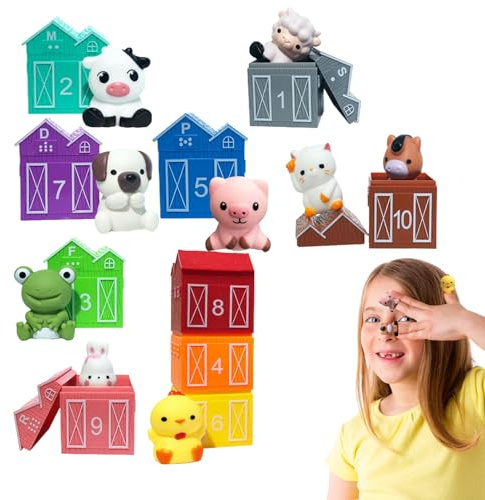 Títeres de dedos para | Juguete suave de silicona animales de granja | Títeres de dedos de animales de granja - Para niño niña niño cumpleaños Navidad Año nuevo guardería