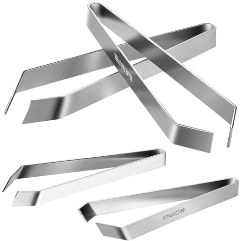 NUOBESTY Pinces Cuisine en Acier Inoxydable, Lot de 2 Sets de Pinces à Arêtes de Poisson, Outils Multifonctions pour Désarêter Poisson et Plumer Poulet, Ustensiles Pratiques