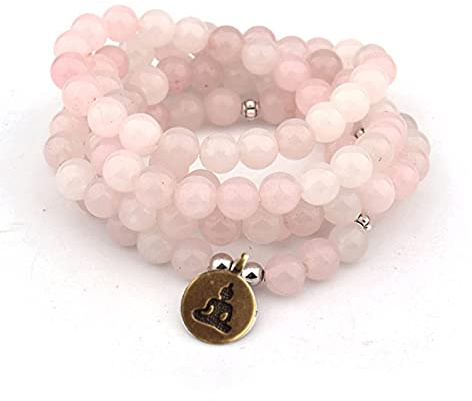 108 naturligt pulverkristall yoga modehalsband Strand 6