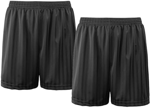 USNA Boys and Girls Kids Unisex PE Shorts, Shadow Stripe, Gym Football Rugby Cycling