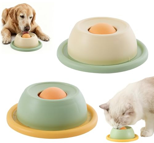 Lot 2 Jouets à Lécher pour Chien, Gamelle à LéCher, Jouet Nourriture Balle | Chien Nourriture Balle, Chiens à Alimentation Lente, Jouets interactif, Anti-Stress pour Chiens de Petite, Moyenne et Grande