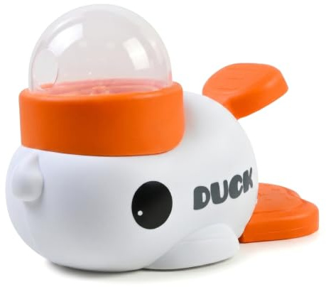 Dispensador de Alimentos para Mascotas, Comedero con Forma de Pato con 3 Tamaños de Orificios de Dispensación, Perros de Alimentación Lenta 2 en 1 para Gatos, Perros, Mascotas, Interacción (Blanco)