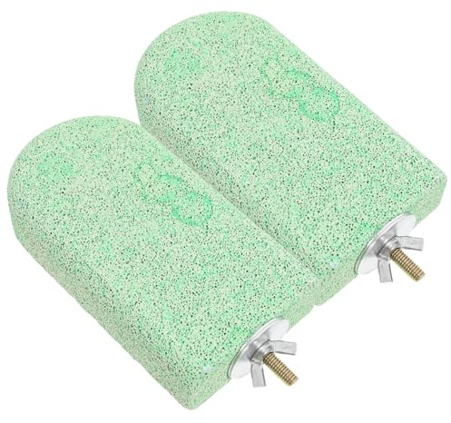 TOVINANNA Pierre à Lécher en Pierre de Calcium pour Perroquets et Cochons d'Inde, 2 Pièces, pour Limer Becs et Griffes, Adaptée pour Cage et Habitat Petits Animaux, Couleur Vert Clair