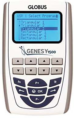 Globus | Genesy 1500, 4-Kanal-Elektrostimulationsgerät mit 414 Programmen, für medizinische Therapie und Rehabilitation