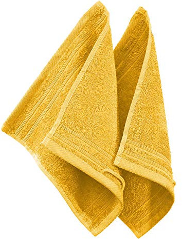 Erwin Müller Seiftuch Heidelberg 2er- Pack 100% Baumwolle gelb Größe 30x30 cm - leichte Qualität, saugstark, schnelltrocknend, kompakt - ideal für Sport, Strand, Reisen (weitere Farben)