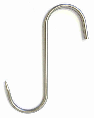 Förpackning med 10 köttkrokar, slaktarkrokar, krokar i rostfritt stål, S-krokar, rökkrokar, matkrokar, D4.0 x 100 mm förpackning med 10