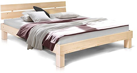 moebel-eins Massivholzbett Pumba Holzbett Doppelbett, Material Massivholz, Made in Germany, 180 x 200 cm, Natur, Standardhöhe