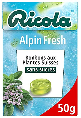 Ricola - Alpin färsk sockerfri 50G - set med 4 - levereras gratis