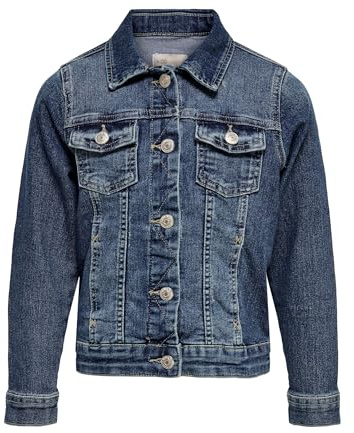ONLY Konsara Med Blue Dnm-Chaqueta Vaquera, Medio De Mezclilla Azul, 158 cm para Mujer