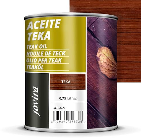 JOVIRA PINTURAS Aceite Teka, para madera exterior, Protección y restauración de la madera Teca en intemperie. (750 Mililitros, Teka) F-33