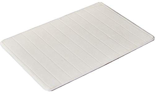 VSUSN Alfombrilla de Baño Espuma de Memoria Antideslizante Absorbente Suave, Blanco, 30 x 50 cm