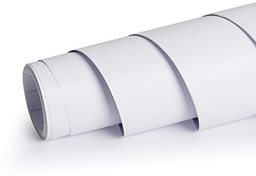 Livelynine 40CMX10M Carta Adesiva per Mobili Bianca Opaca Pellicola Adesiva per Muro Cameretta Carta da Parati per Armadio Rotolo Carta Plastificata Adesiva per Cucina Rivestimento Parete Lavabile