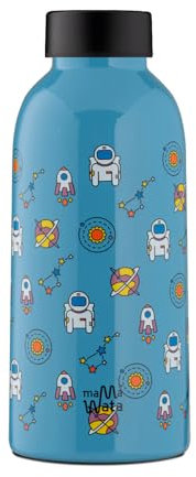 MamaWata - Borraccia Termica 470 ml in Acciaio Inox, Bottiglia Termica 24h Cold 12h Hot Ermetica, Borraccia Personalizzata Space, Borracce Termiche Bambini Ragazzi Adulti BPA Plastic-Free 18,5H cm