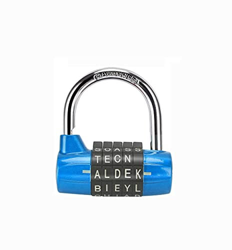 Shiwaki Secure Password Padlock,Serrure à combinaison à 5 chiffres,Cadenas à combinaison Valise de voyage Verrou de mot de passe de sécurité - Bleu