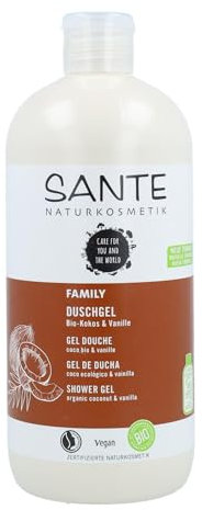 Sante Naturkosmetik - Bio-Kokos-Vanille-Duschgel, tropischer Duft, reinigt sanft und gründlich, vegan, Bio-Extrakte, 500 ml
