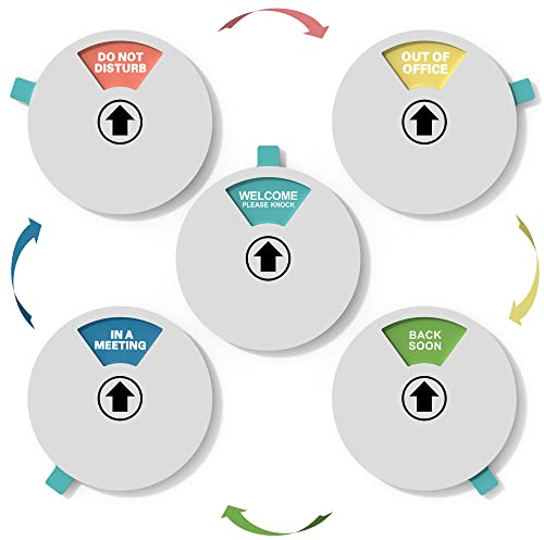 Office Door Hanger Sign, Do Not Disturb Sign, Welcome Please Knock Sign, Out of Office Sign, Back Soon Sign, In A Meeting Sign, Perfect Partner for Home, Office and Cubicle (silver)