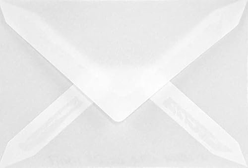 Netuno 100 Mini-Umschläge transparent DIN C7 80x 120 mm 110g Golden Star kleine Briefumschläge durchsichtig für Visitenkarten Businesskarten Geschenkkarten Bonuskarten Geldgeschenke Kuverts Mini C7